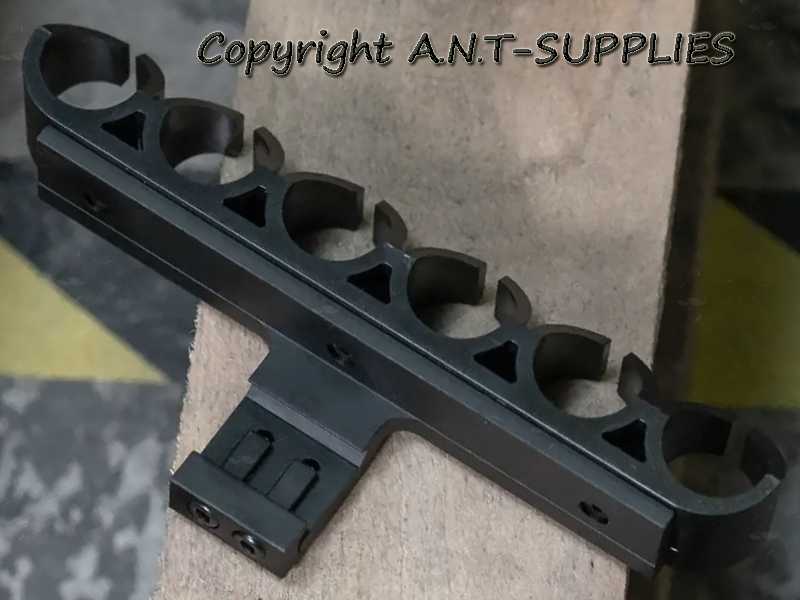 Side Saddle Shotgun Ammo Holder with Single Picatinny Sight Rail Base Mount